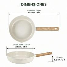 28cm Aluminum Non-Stick Frying Pan With 2-Layer Ceramic Coating And Wood-Effect Handle, Induction And Gas Stovetop Compatible - View 4