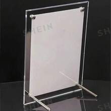 1pc Transparent Acrylic Display Stand, Crystal-Like Photo Frame, Business License Certificate Frame, Poster Picture Frame, Multi-Functional Desktop Decor For Home And Office - A - View 4