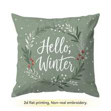 4pcs/1pc Christmas Snowflake Christmas Tree Pattern Pillow Case, Single-Sided Printed Pillow Case, Suitable For Living Room Bedroom Home Decor, All Season Pillow Case - Multicolor - View 11