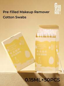 GUOXIAONIU 50pcs Pre-Soaked Butter Plant Extract Makeup Remover Pads, One Swipe Clean, Refreshing Oil-Free Formula, Gentle And Non-Irritating, Specially Designed For Eyes And Lips, Hygienic And Portable, Suitable For Travel - Multicolor - View 2