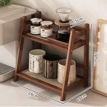 1pc Home Use Chinese Style Bamboo Flower Stand, Floor-Standing Minimalist Storage Rack, Multi-Layer Shelf, Suitable For Green Plant Display And Arrangement - View 7
