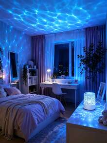 2026 Upgraded USB Powered Aurora Water Ripple Projection Smart Lamp, Rotating Multicolor Light Effects, Touch Control Color Changing Ice Crystal Cube Atmosphere Light, Bedroom Bedside Desktop Decoration Night Light, Room Dorm Romantic Lighting Ornament, No Battery, Style Atmosphere Lamp, Birthday Gift, Couple Gift, Christmas Gift - Ripple Effect Round Light - View 2