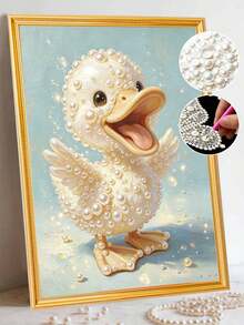 رسم اللؤلؤ بتصميم نمط البطة، مجموعة رسم الماس الإبداعي DIY اليدوية مع أدوات وكيس الماس اللؤلؤي. إنه ديكور جيد للمنزل/المكتب، هدية لعشاق الحرف اليدوية، بدون إطار - A - مشاهدة 4