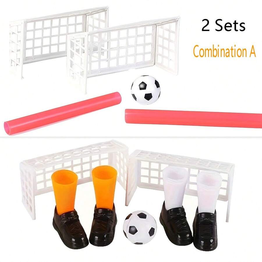 2 Sets 2-Player Finger Football Blowing Ball Game - Family Interactive Desktop Sports Game, Desktop Football Accessories, Competitive Game, Relaxing Toy Gift, Suitable For Easter, Thanksgiving, Birthday Gifts [Random Color] - Multicolor - View 1
