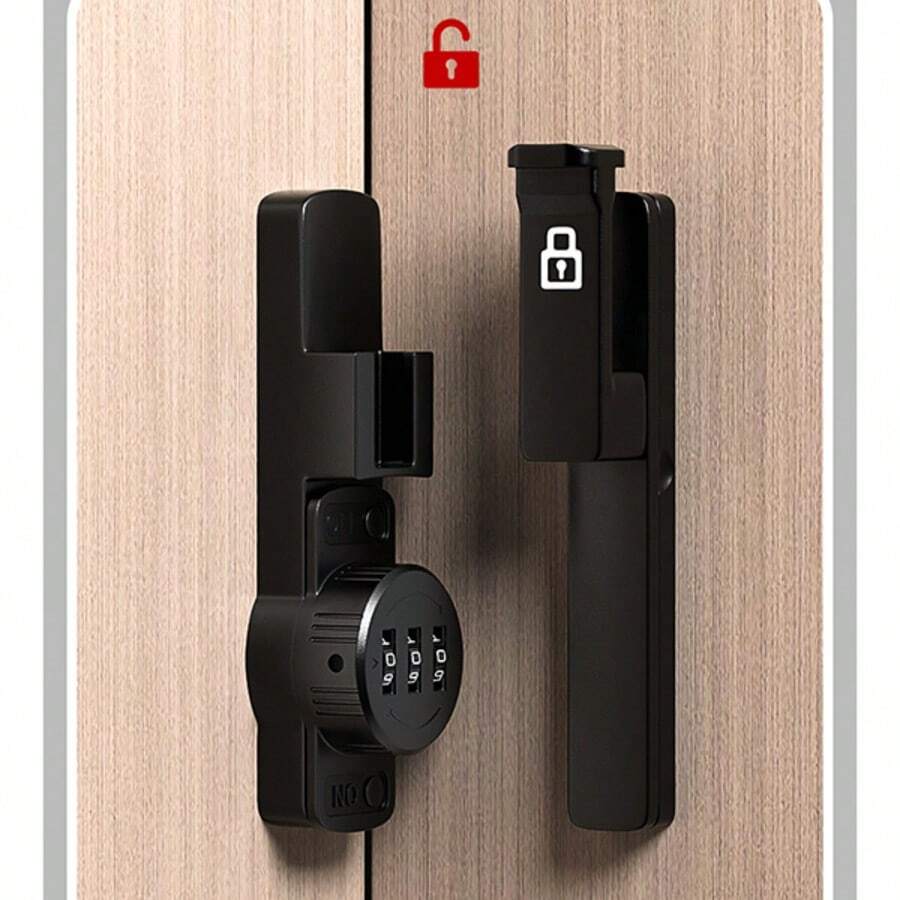 1 Pack, Cabinet Lock With Three-Digit Password, Convenient To Lock Secrets And Protect Privacy. - 90-degree Right-angle Design - View 1