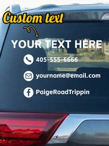 Custom Business Car Decal, Personalized Vinyl Vehicle Sticker With Name, Phone Number & Social Media, Contact Information Decal For Car, Truck & Van, Waterproof Business Advertising Sticker, Small Business Branding & Marketing - Multicolor - View 1