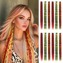 1 buah Ekstensi Rambut Motif Leopard Warna Campuran, Gaya Jalanan Y2K, Ekstensi Rambut Tanpa Sambungan Satu Bagian, Sutra Warna-warni Motif Leopard, Ekstensi Rambut Jambang Warna-warni dan Rambut Bulu, Ekstensi Rambut Gantung Telinga Warna-warni, Ekstensi Rambut Satu Bagian Motif Leopard dengan Sorotan Warna-warni, Ekstensi Rambut Alami Tak Terlihat dan Realistis - Motif macan tutul - View 9