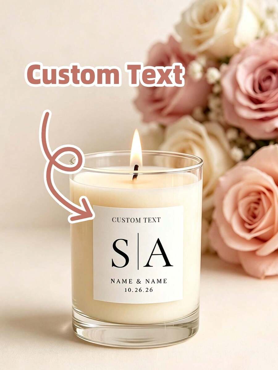 1/12/24pcs Customized Scented Candle Stickers, Personalized Photo Logo Stickers, Suitable For Scented DIY, Handmade Candle Making, Home Fragrance Decoration, Perfect For Gifting To Best Friends, Lovers, Handmade Enthusiasts, Gift Customers, Home Decor Enthusiasts, Suitable For Weddings, Birthdays, Parties, Various Holidays - Multicolor 1 - View 1
