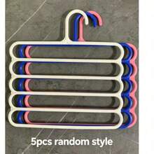 1/3/5/10pcs Multi-Function Scarf Hanger, Plastic 5-Tier Storage Rack For Clothes And Pants, Non-Slip Silk Scarf Organizer, Scarf Hanging Rack - Multicolor - View 10