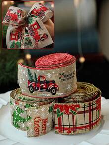 5 Yards Classic Width Christmas Scottish Check Print DIY Ribbon For Handmade DIY Craft Gift Floral Packing Wedding Christmas Wreath Deco - A - View 10
