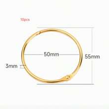 10/30/50 Pcs Shower Curtain Rings, Rustproof Bathroom Shower Curtain Hooks, Round Decorative Shower Curtain Rings And Hooks, Curtain Metal Shower Rings, Loose Leaf Ring Inner Diameter 2 Inches (Approx. 5 Cm), (Gold, Silver, Black) - Multicolor - View 13