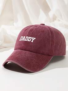 1pc Men's Retro DADDY Letter Print Baseball Cap Casual Adjustable Outdoor Sun Hat Trucker Gift For Father's Day Birthday - A - View 19