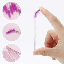 200/100/50/10 Pcs Eyelash Brushes, Mascara Wands (With Storage Case), Bendable Disposable Eyebrow Brushes, Eyelash Extension Brushes, Eyebrow Brushes, Castor Oil Brushes (Crystal Purple) - Purple - View 8