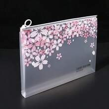 Cherry Blossom Pattern Premium PP Plastic Waterproof Sealed Document Bag, 3D A4 Storage File Bag, Suitable For Student Tutoring Textbooks And Exam Papers Storage, Campus Homework And Materials Organization, Office Documents And Receipts Sorting, Travel Document Storage, Extra-Curricular Exercise Classification, Home Certificate And Document Storage, Children's Learning Stationery Storage, Tutoring Class Hand-Carried Materials, Student Books And Stationery Classification Storage - Multicolor - View 4