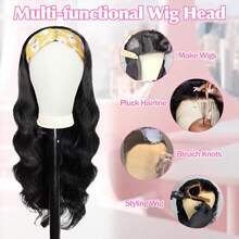 22 Inch Wig Head Mannequin Head For Wigs, Wig Stand With Head For Hair Styling Practice Display Wigs Making Tripod Stand, Halloween - View 8