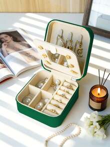1pc Large Capacity Jewelry Box, Jewelry Storage Box, Multi-Function Jewelry Display Box, Jewelry Box With Mirror, Women's Gift, Christmas Gift, Travel Essential - Multicolor - View 13