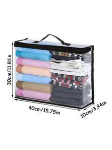1/3 piezas Bolsas de almacenamiento transparentes blancas/negras, con asa de PVC, empaque rápido y conveniente, a prueba de polvo y humedad, adecuadas para ropa de cama, mantas, rellenos de almohada y empaque, fáciles de almacenar y categorizar, adecuadas para dormitorio, armario y mudanza - Blanco - Ver 4