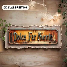 1pc Vintage Italian Metal Wall Decor Sign 16x4 Inch Rustic Farmhouse Decoration With "Take It Easy/Life Is Sweet" Quote, Suitable For Home, Cafe, Bar, Garage - Multicolor - View 5