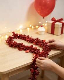 Tinsel Decoration - Red - View 1