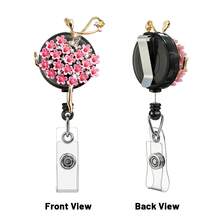 1PC Rhinestone Retractable Badge Reel Keychain, Adjustable Length, Hard Shell ID Holder Clip For Bus Card, ID Card, Work Badge, Student ID, Exhibition Pass, Event Party ID Card Holder - Ballet Girl - View 13