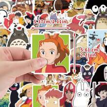 50pcs Totoros Cartoon Pattern Waterproof Sticker Set, Large Variety Of Different Cartoon Prints, Waterproof And Scratch-Resistant, Durable, Suitable For Decorating Phones, Notebooks, Computers, Luggage Surfaces For Personalized Beautification, Easily Create Exclusive Appearance, High Playability, Practical DIY Craft Material, Suitable As Small Gifts For Guests At Parties And Gatherings - Multicolor - View 3