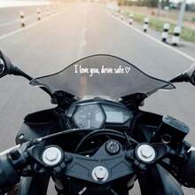 Trending Style Rearview Mirror Text Car Sticker - I Love You Drive 3pcs Couple Gift Car & Motorcycle Decorative Stickers - A - View 4