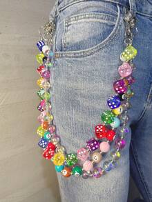 1pc Fashion Punk Geometric Chain Waist Chain, Personalized Hip-Hop Multi-Layer Body Chain, Suitable For Pants Decoration, Pants Chain, Keychain, Bag Pendant, Daily Wear, Music Festival, Party, Unisex, Jewelry Gift - Multicolor - View 10