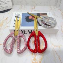 1pc High Quality Rhinestone Scissors, Stainless Steel Portable Craft Scissors For Office, Home, Paper Cutting, Opening Packages, Trimming Bangs, Cutting Threads, Crafting, Opening Ceremony, Sewing Tool - Multicolor - View 5