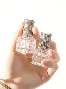 1pc 10ml Exquisite Refillable Aluminum Spray Tip Glass Bottle Diamond Pattern Small Perfume Atomizer Bottle For Travel Cologne Perfume Pump Box Bottle Portable, Room, Bedroom, Daily Applicable Bottle,Jar,Perfume, Glass Containers, Perfume Sprayers - View 10