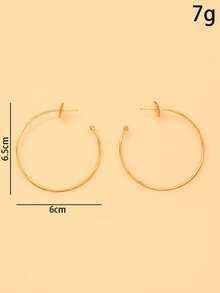 FAAABULS 1 Pair Women's Gold Large Hoop Earrings, Sparkling Rhinestone Geometric Studs With Oversized Thin Round Hoop Design, Elegant Minimalist Eye-Catching Earrings, Suitable For Wedding, Graduation Ball, Party, Date, Vacation And Daily Wear - Gold - View 4