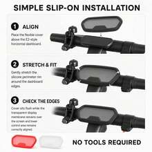 Silicone Protective Cover For Ninebot E2/E2Pro/E2Plus Electric Scooter Display, With Adhesive Strip Accessory - Black - View 4