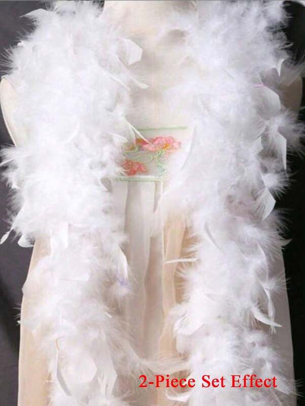 Faux Feather Scarf, Artificial Colorful Feather Scarf, Super Soft Faux Feather Shawl, Multi-Color Faux Feather Scarf, Suitable For Halloween Costume, Bachelorette Party, Cosplay, Costume, Carnival, Wedding Photography, Theme Party Decoration, Reusable Fluffy Accessory, Suitable For Women To Wear In Dance, Wedding, Party, Halloween And Other Occasions, Also Can Be Used As Stage Decoration, Holiday Party Headpiece, Costume Accessory Or Scarf Decoration