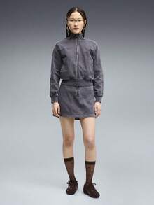 Women's FUTURE.PUMA.ARCHIVE Washed Black Woven Hoodless Jacket 63668135 - Grey - View 6