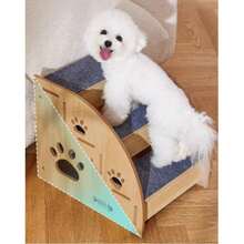 STAIRS FOR DOGS / CAT CLIMBING LADDER 3 STAIRS 35CM - Wood - View 8
