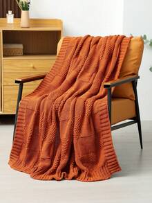 1pc Nordic Style Grid Pattern Throw Blanket - Vibrant Orange Versatile Blanket For All Seasons, Suitable For Office, Sofa And Camping - Machine Washable Cozy Home Decor, Nordic Design, Warm Texture - Multicolor - View 1