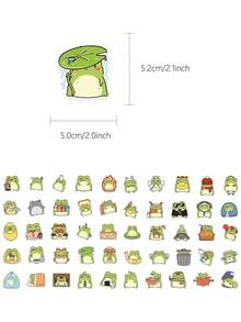 50pcs Versatile Little Frog Stickers For Phone Case, Planner, Laptop, Diary, Greeting Card, Envelope, Stationery, Skateboard, Scrapbook, Guitar - Versatile Little Frog - View 6