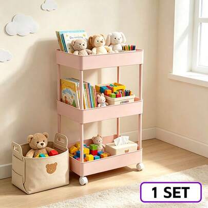 LÈRFM [Okadytop] 3-Tier Multifunctional Storage Cart, Home Storage Tool, Multifunctional Storage Shelf For Bathroom, Office, And Kitchen
