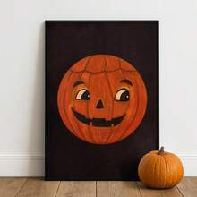 1/PC Cute Ghost Halloween Mural, Witch Costume Printing, Pumpkin Reception Poster Wall Art, Eerie Autumn Frameless Decorative Painting - Frameless - View 8