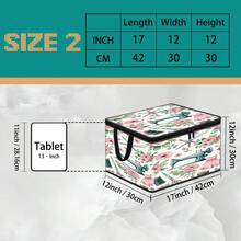 1PC Foldable TNT Storage Box, Floral Vintage Sewing Machine Slogan Print Any Day Spent Sewing Is A Good Day, Zipper Lid With Handles, Collapsible Storage Bin For Sewing Supplies Fabric Craft Home Organizer - Multi-color - View 15
