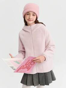 Balabala Jaket Fleece untuk Anak Perempuan Remaja, Pullover Hangat Musim Dingin untuk Anak Laki-laki & Perempuan, Lembut & Nyaman - berwarna merah muda - View 2