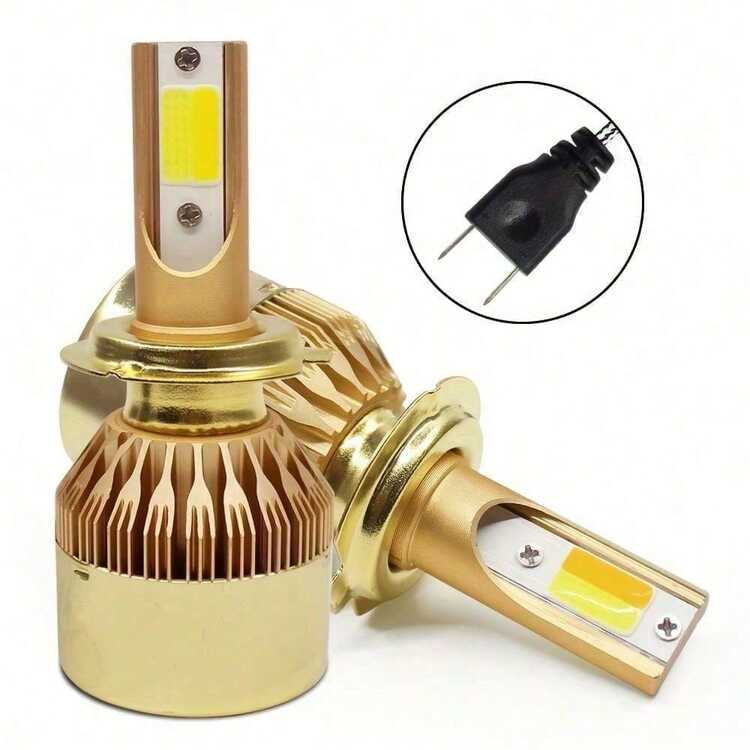 2件組雙色黃白車用LED大燈 H1 H7 H11 H4 高低燈一體式LED燈束 - C6 - 查看 14