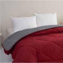 Soft Quilted Polyester Comforter With Reversible Design And Diamond Stitching, Comfortable Bed Filling, Available In Sizes 180x240cm, 220x240cm, And 240x260cm - Red - View 9