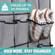 40 Pockets Over Door Shoe Organizer,Space-Saving Hanging Closet Storage,Large Capacity Breathable Fabric Hanging Shoe Rack For Men's&Women's Sneakers,Slippers,High Heels, Fits Apartment Dorm Room,Bedroom Closet,Halloween Gift Black - Multicolor - View 5