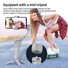 AXNEN HQ6 Smartphone Gimbal, 3-Axis Handheld Stabilizer, Portable Foldable, Supports Face/Object Tracking, Fill Light, Zoom, Compatible With IOS And Android - Grey - View 10