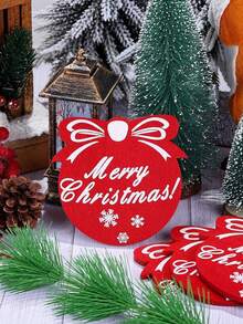 Merry Christmas Drink Coasters, Red Snowflake Felt Coasters, Christmas Holiday Tabletop Decoration Coasters, Winter Holiday Party Tableware Decor, Suitable For Home Kitchen Dining Table, Christmas Gift - Red - View 9