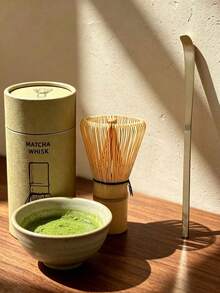 1 Set Bamboo Matcha Whisk Holder, Matcha Scoop, Japanese Matcha Songdai Tea Ceremony Tools, Matcha Accessories, Matcha Utensils - Multicolor - View 1
