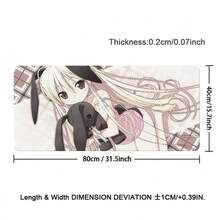 Extra Large Leather Computer Mouse Pad, Extra Large Multiple Sizes Genuine Leather Touch Mouse Pad, Cute Y2k Anime Girl Table Mat, Student Meal Mat, Desktop Office E-Sports Mat, Anti-Slip And Waterproof, Suitable For Study Desks And Leather Pads - View 10