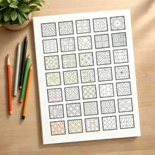 1 Buku Mewarnai Seni Zen Doodle Mini, 24 Halaman Satu Sisi, Pola Dasar Zen Doodle yang Ringkas dan Indah, 3-in-1: Menjiplak, Mewarnai, dan Mendesain Pola Kreatif. Tata Letak Blok Mini, Pola Individual Kecil untuk Pengalaman Santai, Buku Mewarnai untuk Meredakan Kecemasan dan Melatih Fokus, Kreasi Seni Santai dengan Gambar Tangan, Pilihan Hadiah Ulang Tahun, Pertemuan Keluarga, Pesta Liburan. - Buku Mewarnai Doodle Artistik - View 4