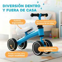 Bicicleta de Equilibrio para Niños 1 a 2 Años, Sin Pedales 4 Ruedas, Asiento Ajustable, Balance Bike para Bebé 12-24 Meses, Ruedas EVA Antideslizantes, Ligera y Estable - Rosa - Ver 3
