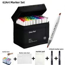 50-168 Colors Doul-Tip Art Marker Pens Set,With Brush And Chisel Tips,Permanent Sketching Markers Suitable For Coloring,Drawing,Painting,Sketching,Perfect Gift For Friend,Artists,Student And Family,Back To School,First Day Of School - Multicolor - View 16